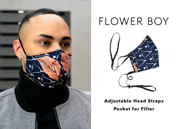 A DIOP Facemask - Head Straps Mask DIOP Flower Boy 