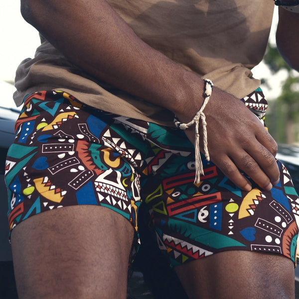 African prints men's shorts with two side pockets – House Of Abi-Mo
